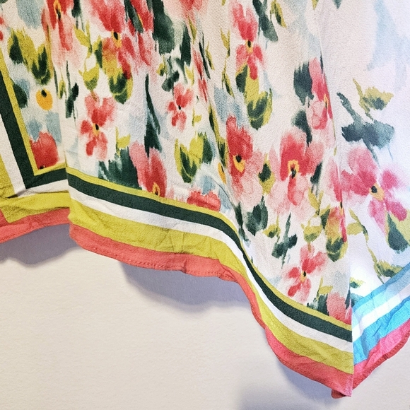 Zara Floral Asymmetrical Hem Spaghetti Strap Cami Blouse Size Small - Picture 7 of 11